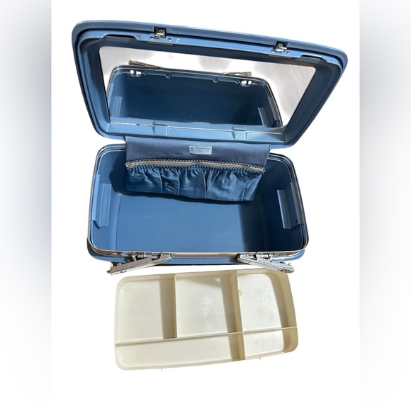 Vintage 60s 70s Blue Samsonite Montbello Travel makeup Case - Picture 3 of 7